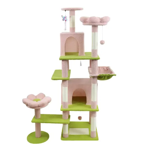 Cheap Multilevel Dark Gray Modern Wood Cat Tree Tower Platform Large Wide Base Condo for Wholesale & OEM Programs detail