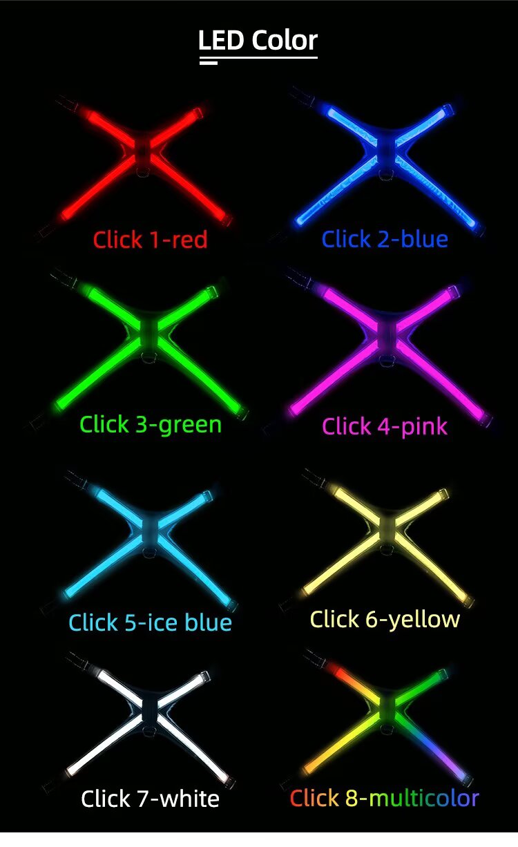 Newly Designed LED Dog Vest Harness Light Emitting CD1112 for Dogs for Wholesale & OEM Programs detail