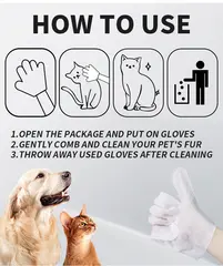 High Quality Soft Non-Woven Pet Cleaning Gloves Dog Cat Wash-Free Wet Wipes 15x15cm for Dogs for Wholesale & OEM Programs view 4