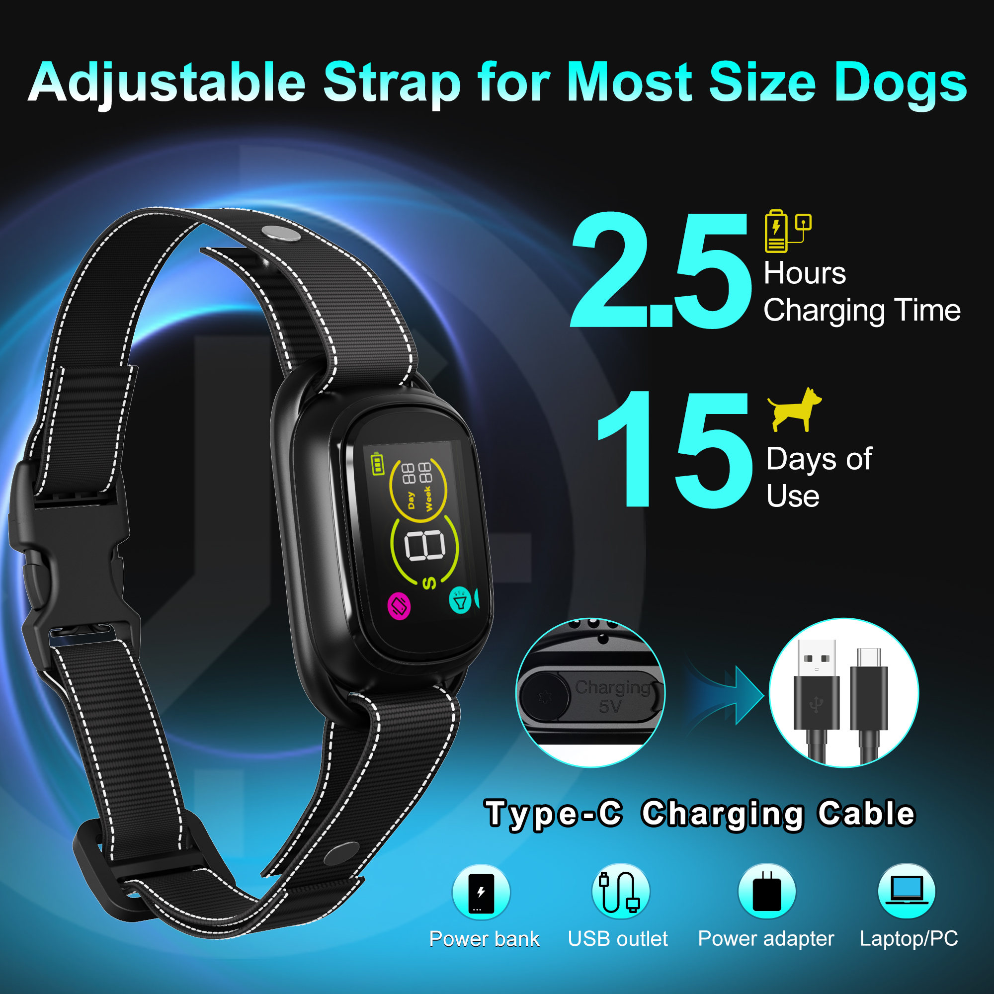 PATPET Electronic Bark Collar Rechargeable Dog Training Collar Remote Control Pet for Dogs for Wholesale & OEM Programs detail