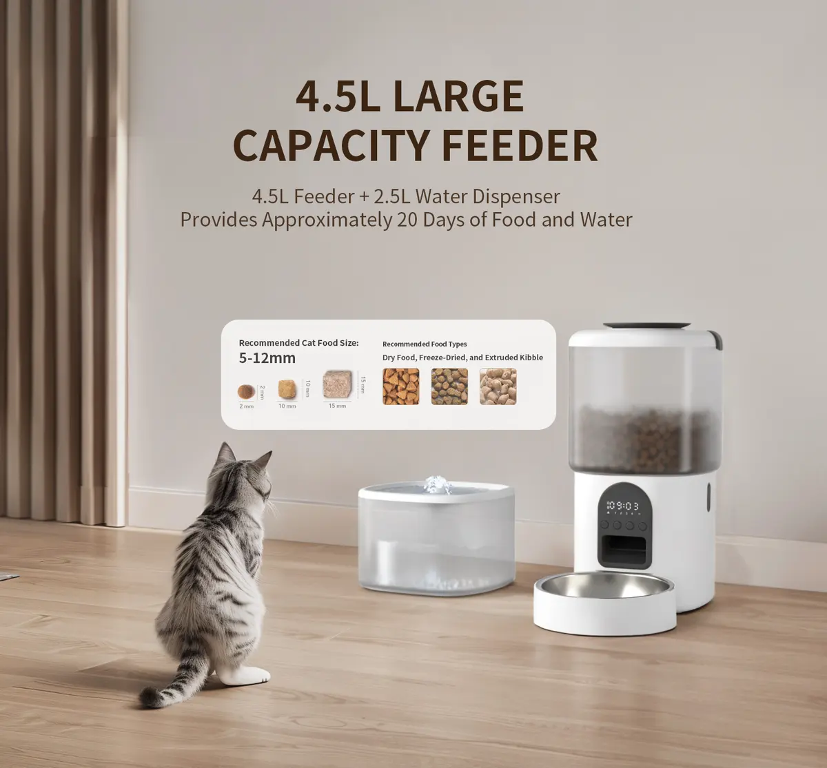 Hot Selling Professional Auto 4.5L Water Dispenser 2.5L WiFi Smart Dog Puzzle Feeder for Wholesale & OEM Programs detail