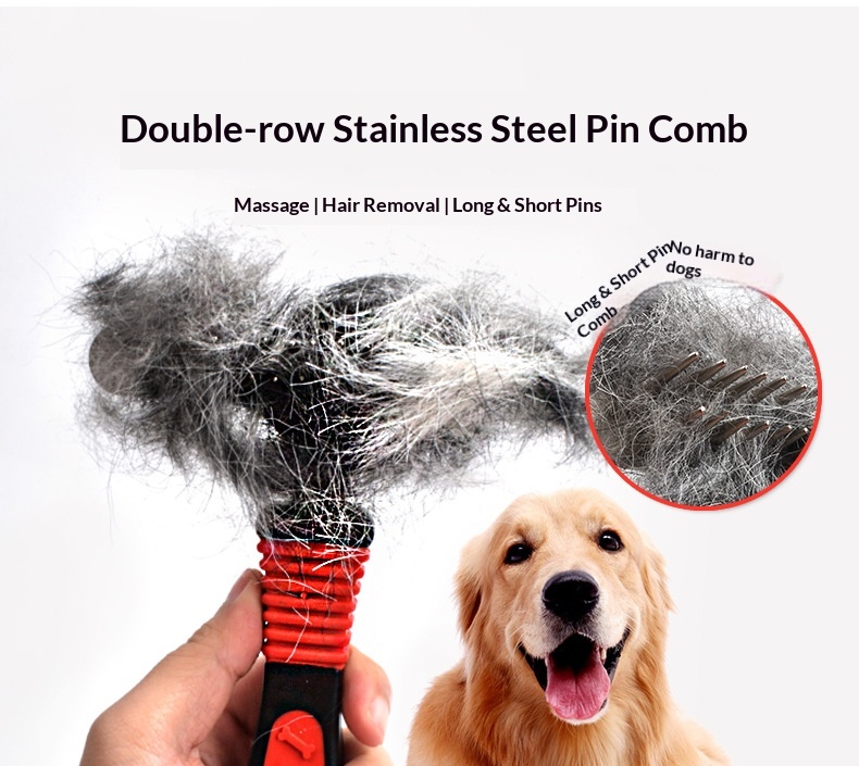 Pet Detangling Brush for Long-Haired Dogs & Cats Long-Toothed Straight-Row Comb for dogs, cats for Wholesale & OEM Programs detail