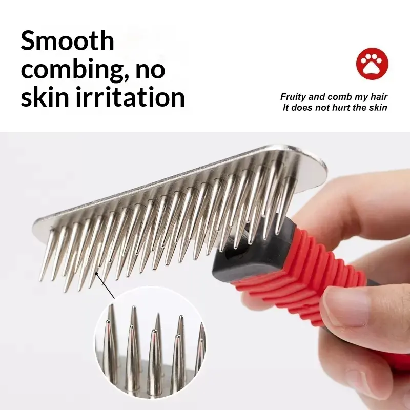 Pet Detangling Brush for Long-Haired Dogs & Cats Long-Toothed Straight-Row Comb for dogs, cats for Wholesale & OEM Programs detail