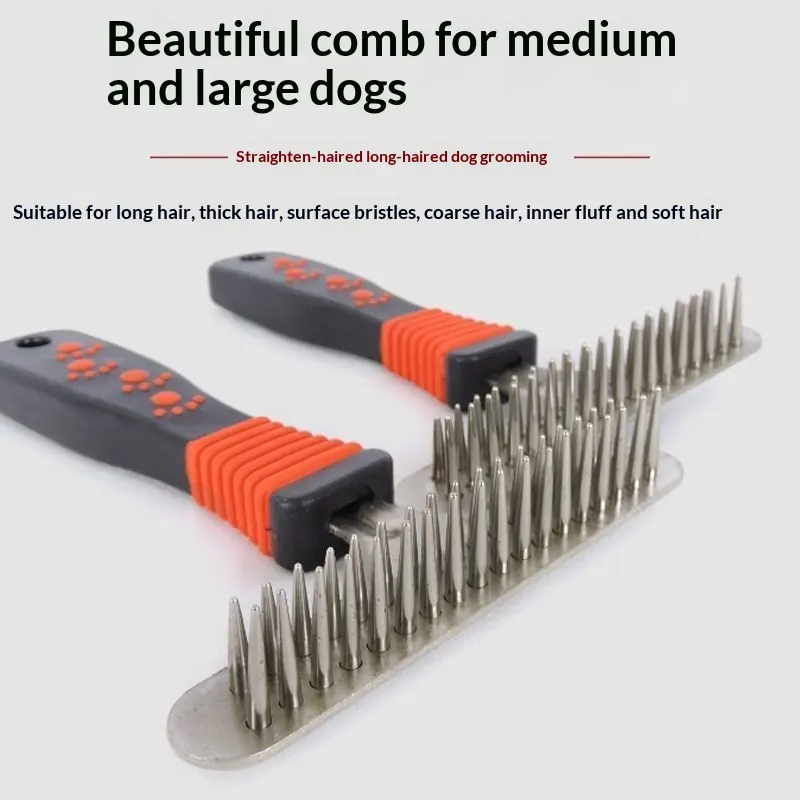 Pet Detangling Brush for Long-Haired Dogs & Cats Long-Toothed Straight-Row Comb for dogs, cats for Wholesale & OEM Programs detail
