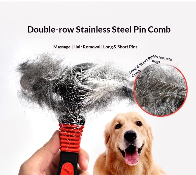 Pet Detangling Brush for Long-Haired Dogs & Cats Long-Toothed Straight-Row Comb for dogs, cats for Wholesale & OEM Programs detail