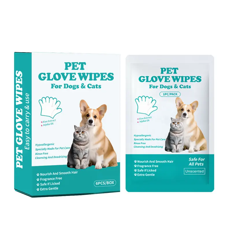 Foreign Trade China Pet Disposable Gloves No Fragrance Supplies Cat Dog Bathing for pet cleaning for Wholesale & OEM Programs detail
