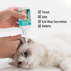Pet Ear Drops Solution Deodorizing Antibacterial Cat Dog Ear Mite Care for Dogs for Wholesale & OEM Programs view 4