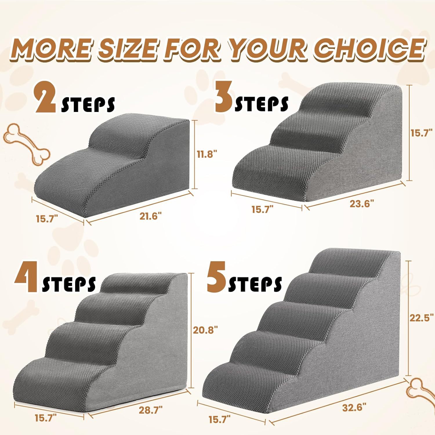 Pet Staircase Removable Foam Steps Daily Care Supplies for climbing onto sofas and beds for Wholesale & OEM Programs view 2