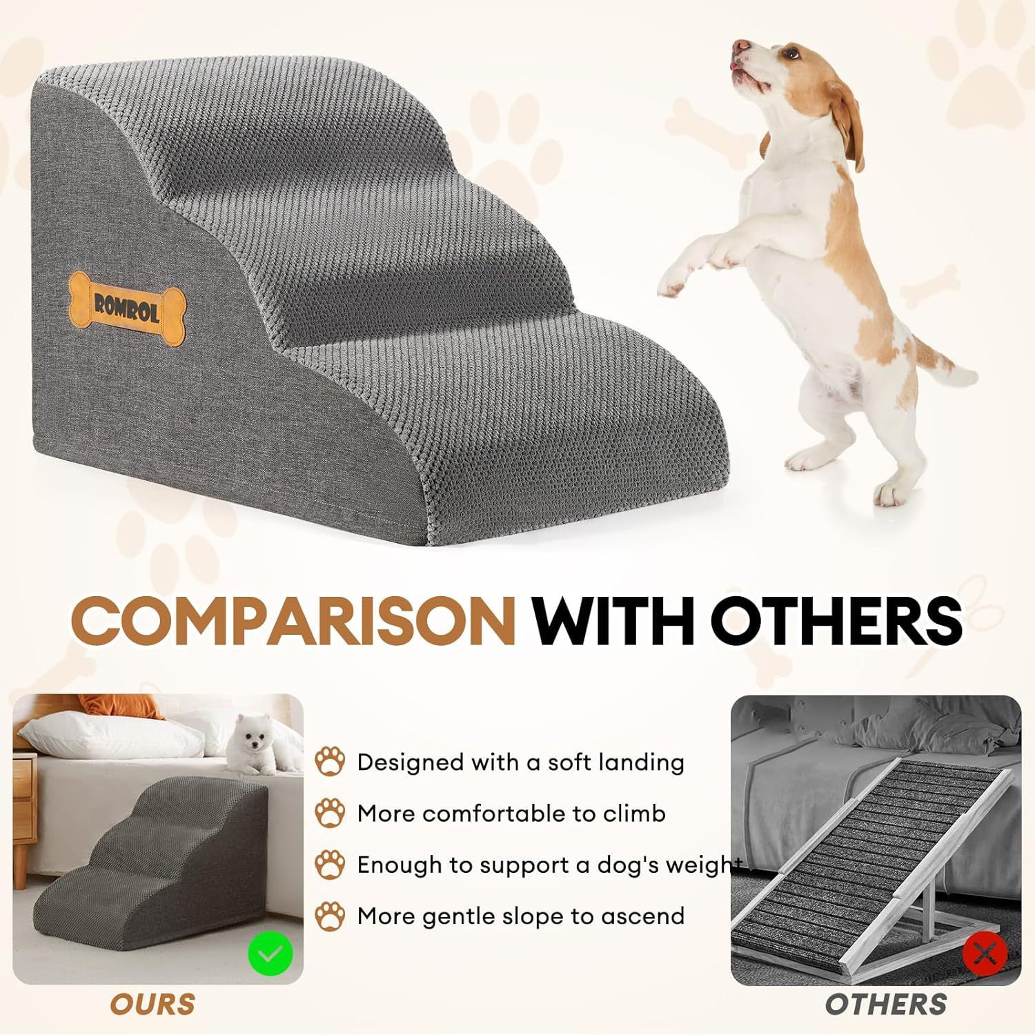 Pet Staircase Removable Foam Steps Daily Care Supplies for climbing onto sofas and beds for Wholesale & OEM Programs view 5