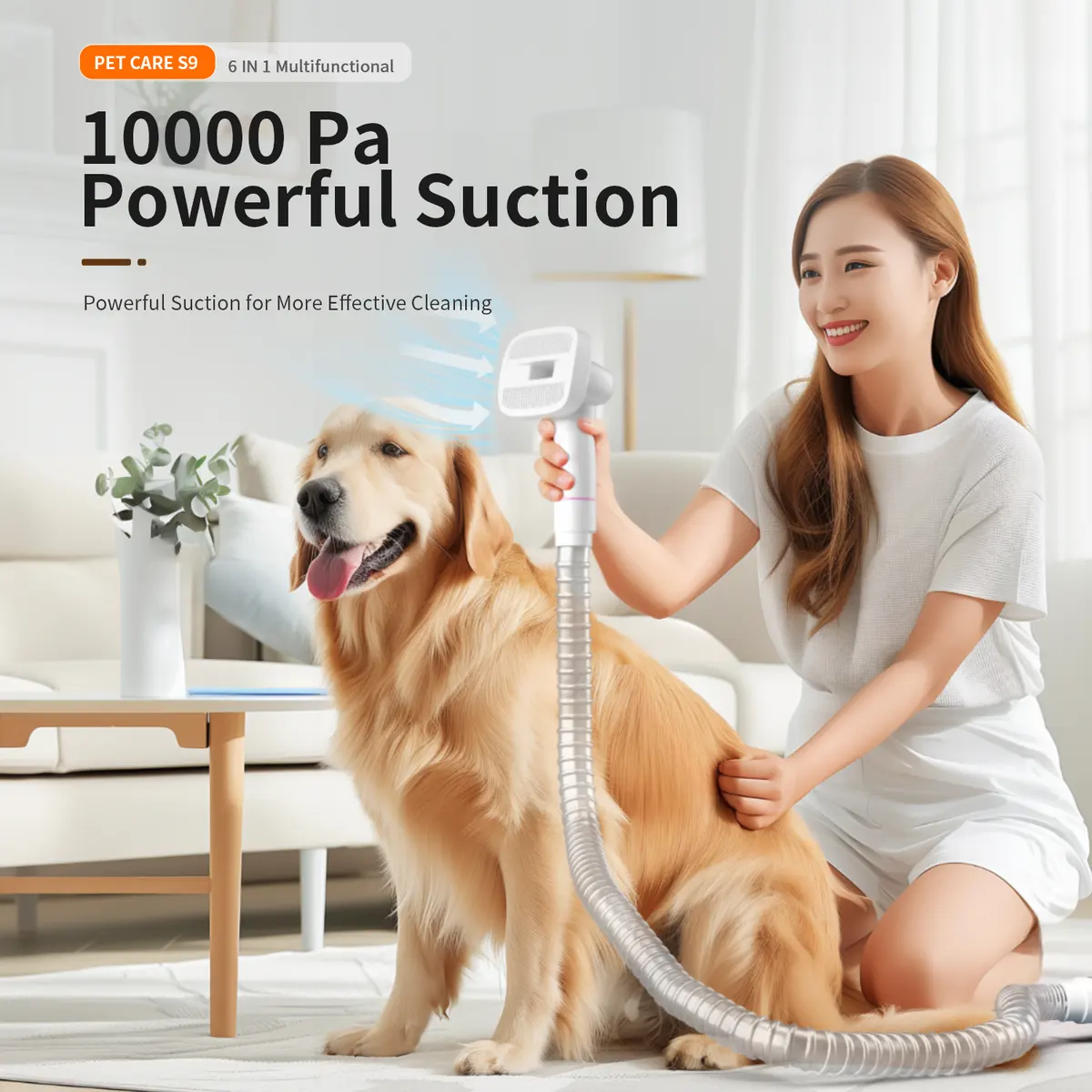 6-in-1 Pet Vacuum Grooming Kit Clipper Low Noise Dog Hair Remover Handheld Cat Vacuum for Wholesale & OEM Programs detail
