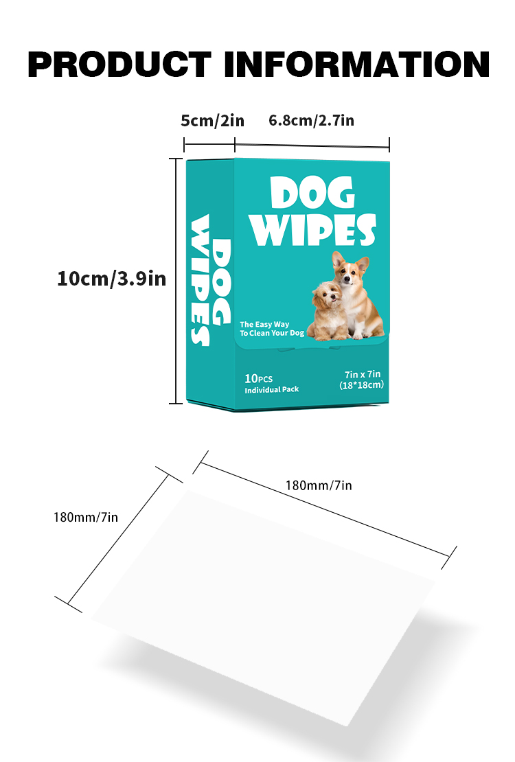 Pet Wet Wipes Single Pack Dog Fruit Scent Spunlace Material Disposable No-Wash for Dogs for Wholesale & OEM Programs view 6