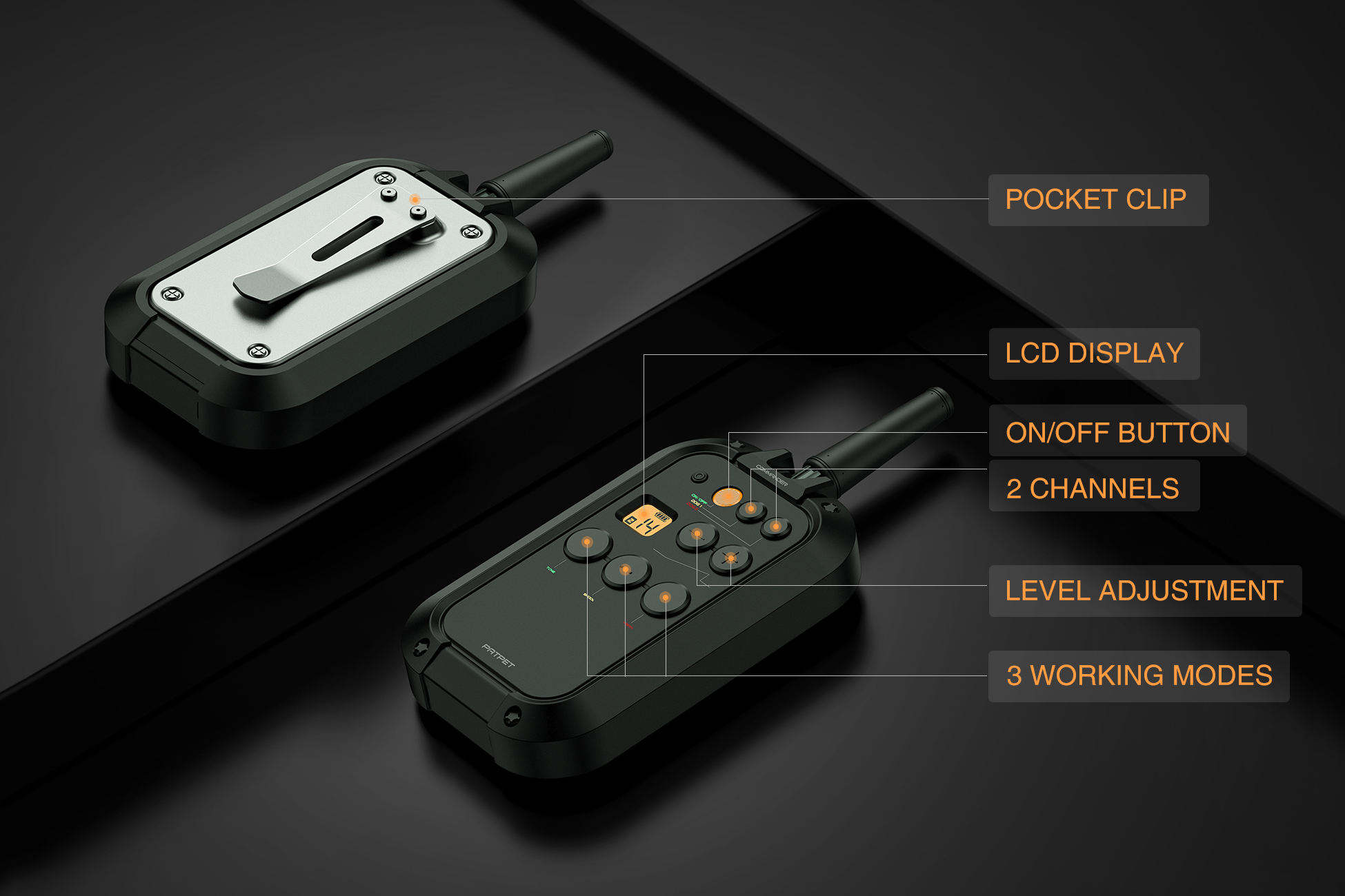 Professional Dog Training Shock Collar TPU/PC 900M Long Distance Remote Control for Dogs for Wholesale & OEM Programs detail