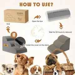 Pet Staircase Removable Foam Steps Daily Care Supplies for climbing onto sofas and beds for Wholesale & OEM Programs view 3