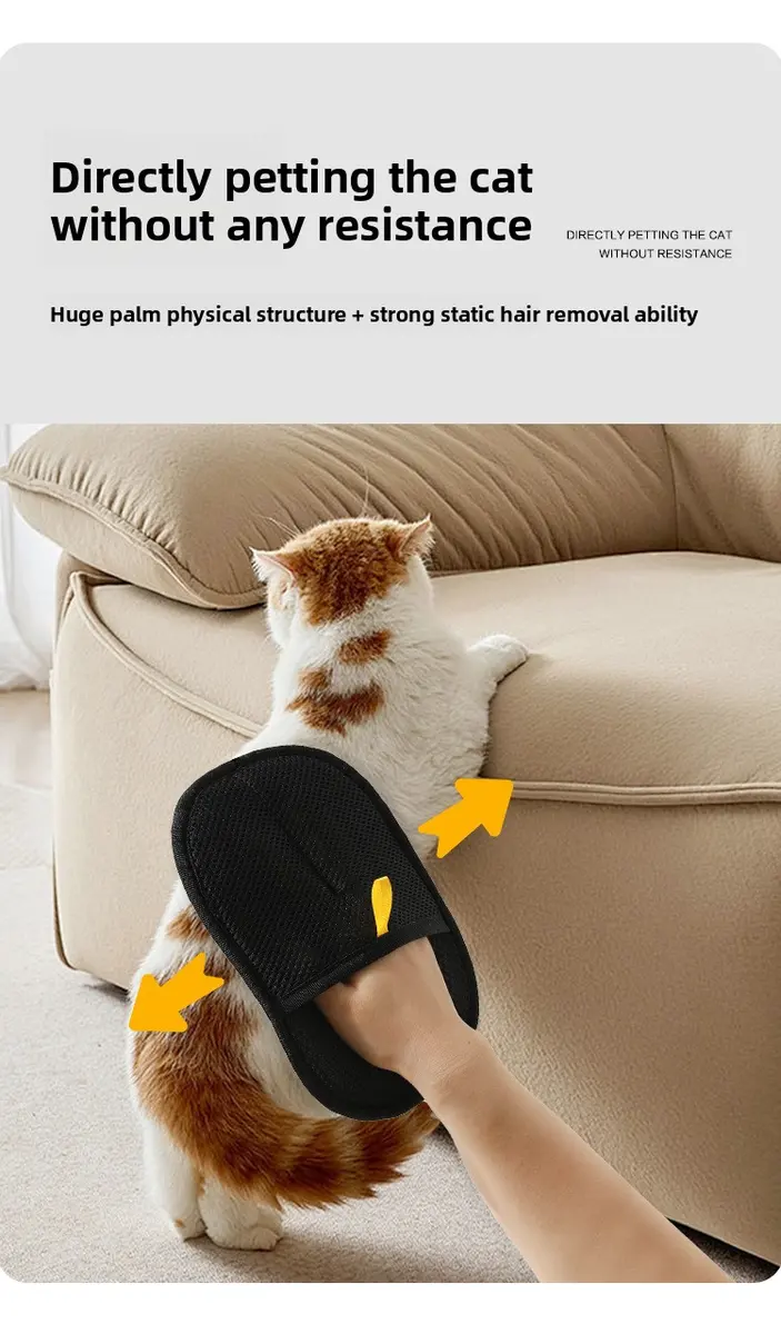 Portable Reversible Two-Way Bristle Electrostatic Nylon Hair Removal Mitts Washable for Dogs for Wholesale & OEM Programs detail