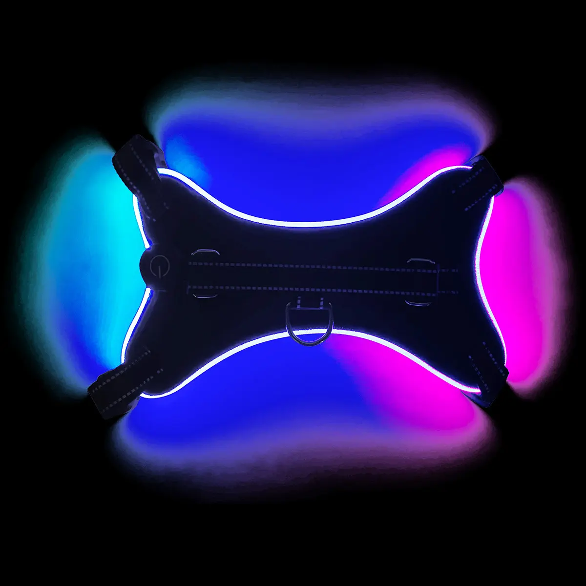 Custom Large RGB LED Light Reflective Dog Harness Rechargeable Oxford Vest Winter for Dogs for Wholesale & OEM Programs detail