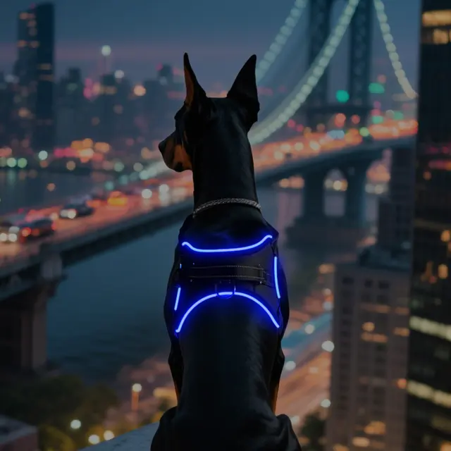 Custom Large RGB LED Light Reflective Dog Harness Rechargeable Oxford Vest Winter for Dogs for Wholesale & OEM Programs