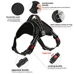 Custom Large RGB LED Light Reflective Dog Harness Rechargeable Oxford Vest Winter for Dogs for Wholesale & OEM Programs view 5