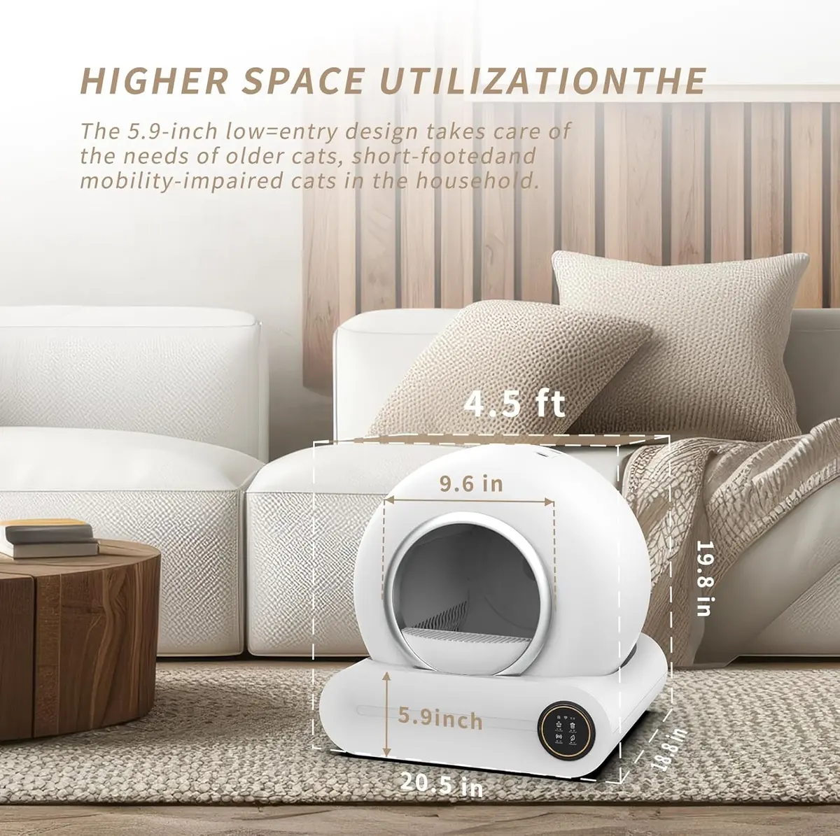 Cat Smart Automatic Self-Cleaning Electronic Deodorizing Open Top Sandbox Easy Clean for Wholesale & OEM Programs detail