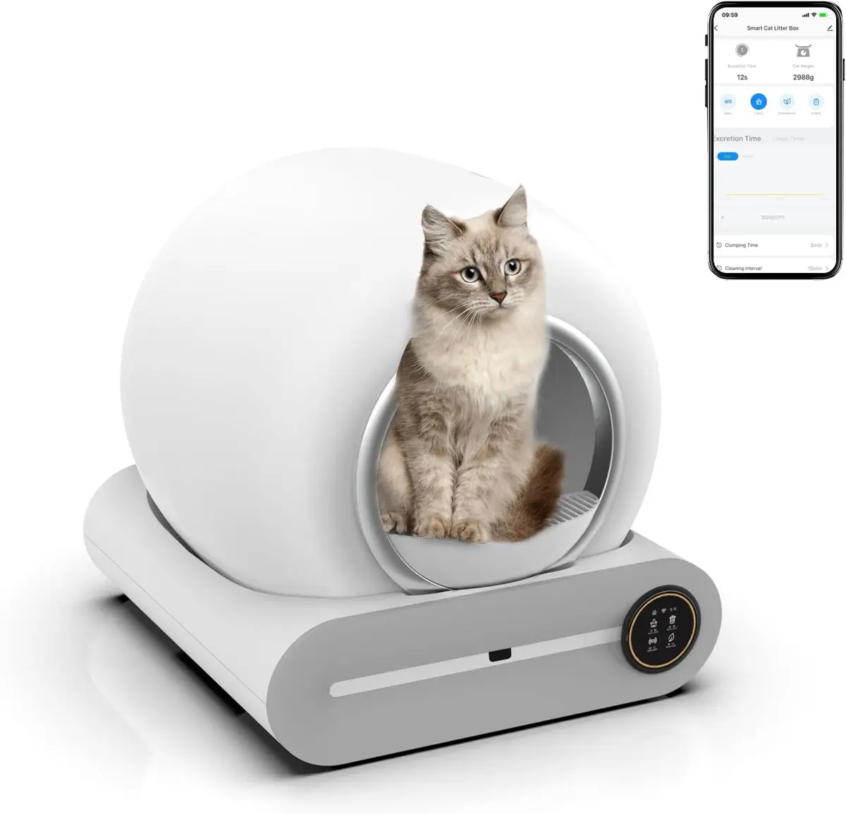Cat Smart Automatic Self-Cleaning Electronic Deodorizing Open Top Sandbox Easy Clean for Wholesale & OEM Programs detail