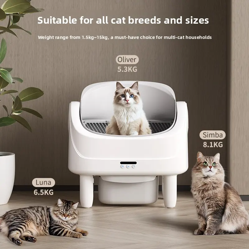 Stylish Automatic Cleaning Self-Cleaning Cat Litter Box APP Remote Control Large 75L for Wholesale & OEM Programs detail