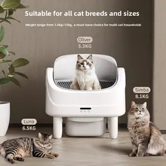 Stylish Automatic Cleaning Self-Cleaning Cat Litter Box APP Remote Control Large 75L for Wholesale & OEM Programs view 3