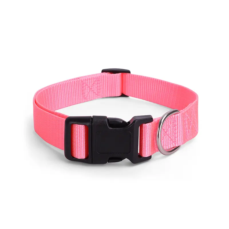 Spot Pet Supplies Simple Solid Color Collar Dog Leash Can Be Embroidered Silk Screen for Wholesale & OEM Programs detail