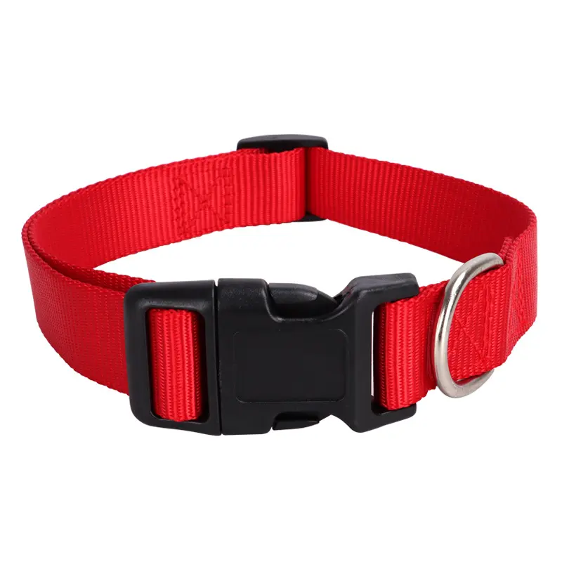 Spot Pet Supplies Simple Solid Color Collar Dog Leash Can Be Embroidered Silk Screen for Wholesale & OEM Programs detail