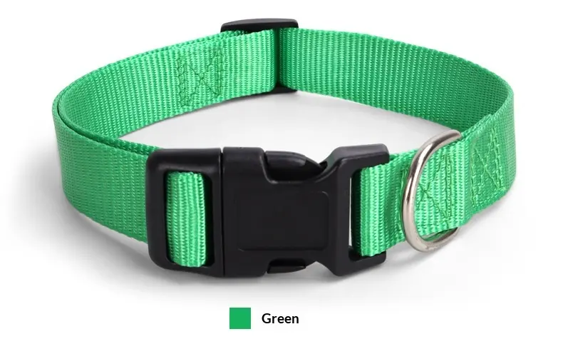 Spot Pet Supplies Simple Solid Color Collar Dog Leash Can Be Embroidered Silk Screen for Wholesale & OEM Programs detail