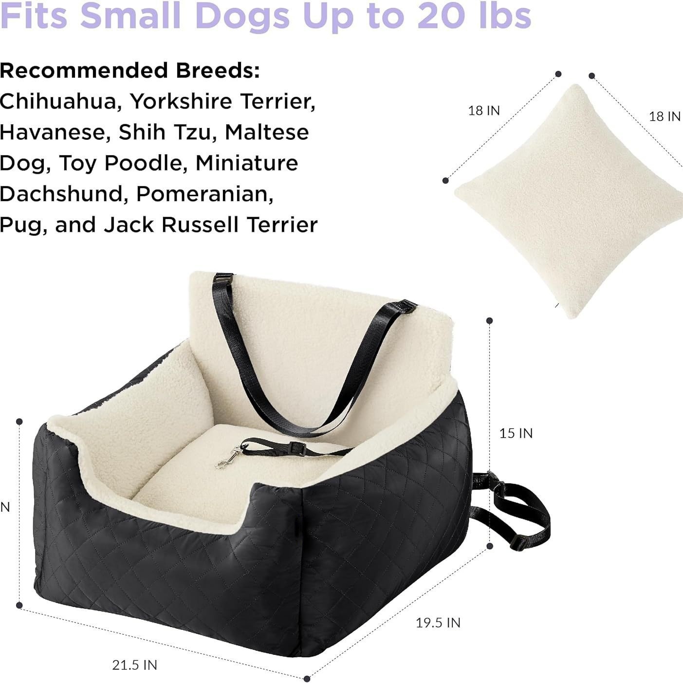 Small Dog Eco-friendly Waterproof Polyester Fiber Car Seat Winter Pet Bed Storage for Wholesale & OEM Programs view 2