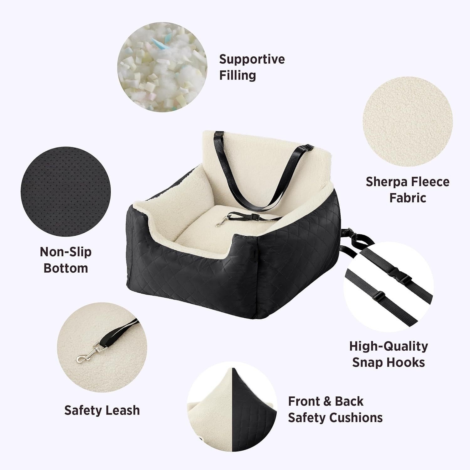 Small Dog Eco-friendly Waterproof Polyester Fiber Car Seat Winter Pet Bed Storage for Wholesale & OEM Programs view 4