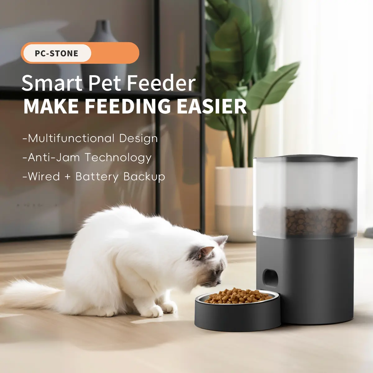Portable Stainless Steel Plastic Smart Large Fountain Water Food Bowl Dispenser Eco-Friendly Automatic Dog Feeder Kit Pet detail