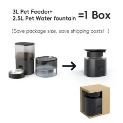 Portable Stainless Steel Plastic Smart Large Fountain Water Food Bowl Dispenser Eco-Friendly Automatic Dog Feeder Kit Pet for Wholesale & OEM Programs view 2