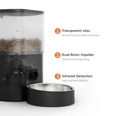 Portable Stainless Steel Plastic Smart Large Fountain Water Food Bowl Dispenser Eco-Friendly Automatic Dog Feeder Kit Pet for Wholesale & OEM Programs view 5