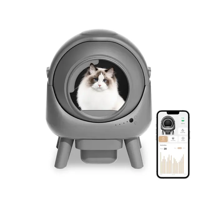 Easy Clean Smart 50 Liter Automatic Self-Cleaning Cat Litter Box Modern Plastic Cat for Cats for Wholesale & OEM Programs