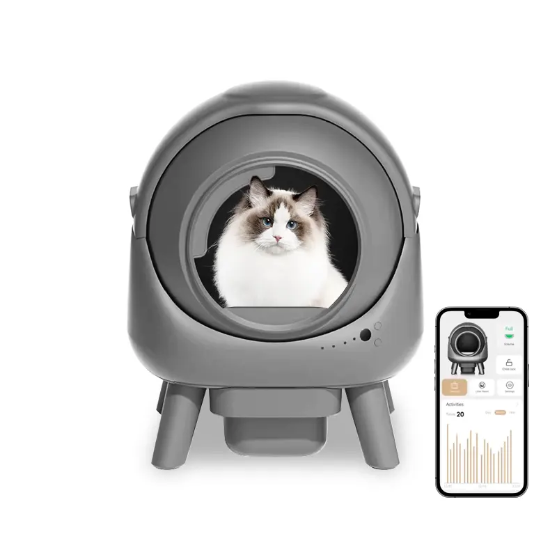 Easy Clean Smart 50 Liter Automatic Self-Cleaning Cat Litter Box Modern Plastic Cat for Cats for Wholesale & OEM Programs