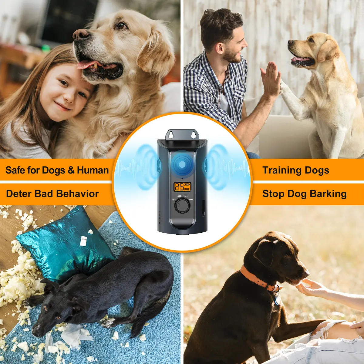 2025 Rechargeable Solar Panel Charging Ultrasonic Dog Trainer Model Non-Barking Pet for Dogs for Wholesale & OEM Programs detail