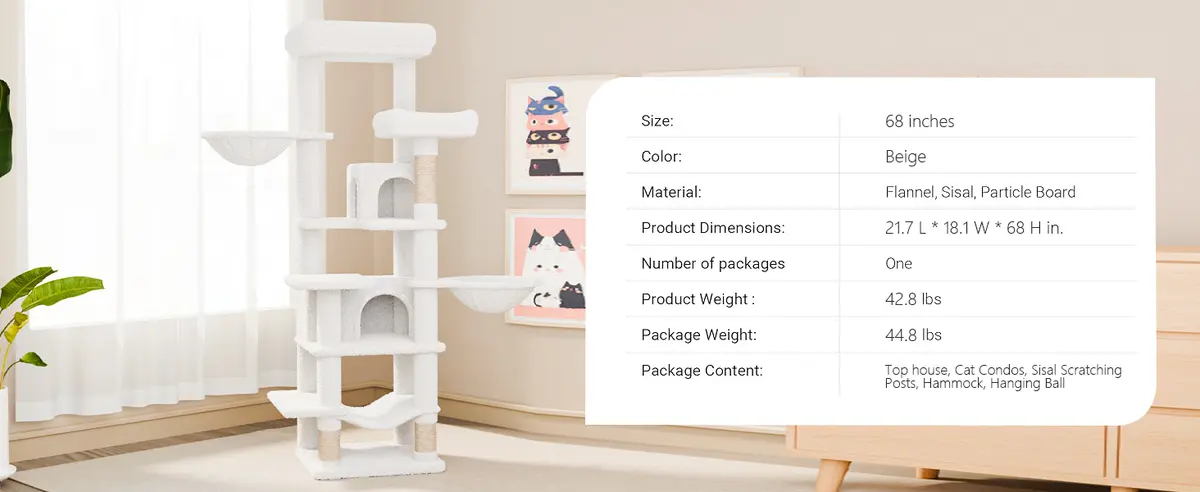 Modern Solid Wood Large Cat Tree Tower Luxury Cozy Outdoor Rope Scratch Manufacture for Cats for Wholesale & OEM Programs detail