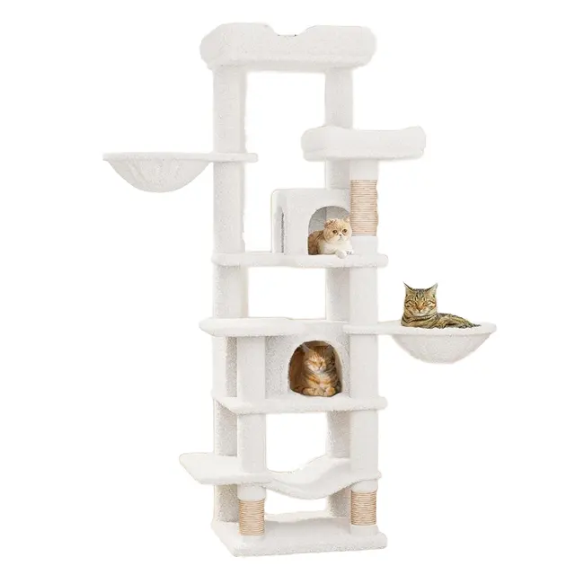 Modern Solid Wood Large Cat Tree Tower Luxury Cozy Outdoor Rope Scratch Manufacture for Cats for Wholesale & OEM Programs
