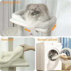 Modern Solid Wood Large Cat Tree Tower Luxury Cozy Outdoor Rope Scratch Manufacture for Cats for Wholesale & OEM Programs view 3