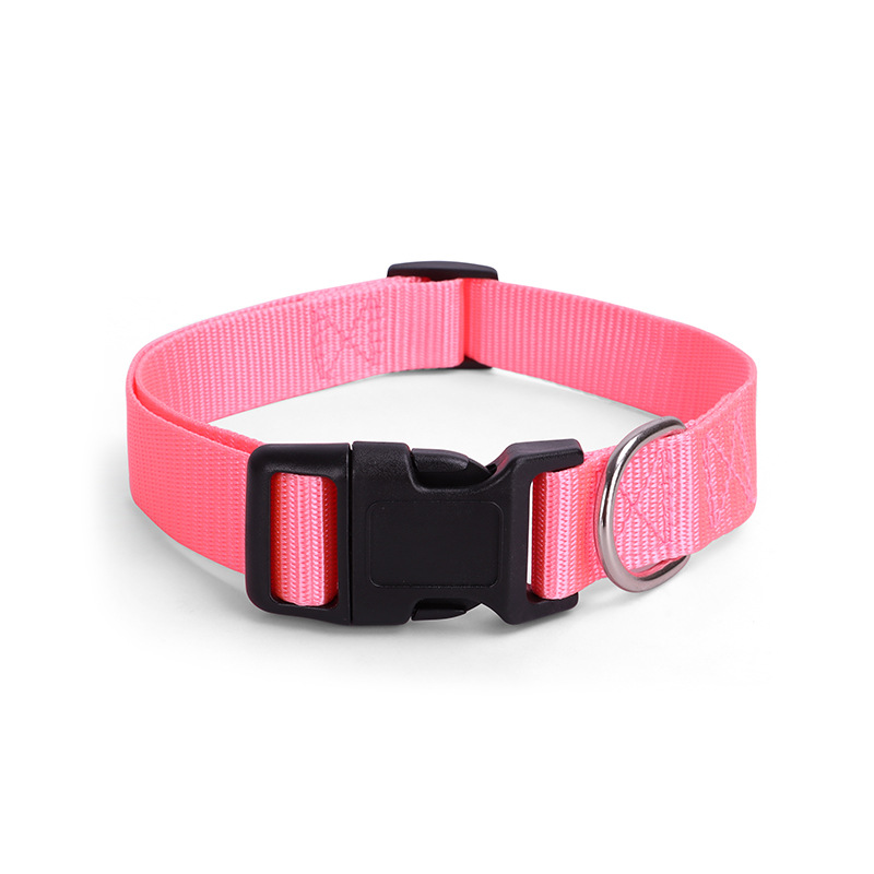 Spot Pet Supplies Simple Solid Color Collar Dog Leash Can Be Embroidered Silk Screen for Wholesale & OEM Programs detail