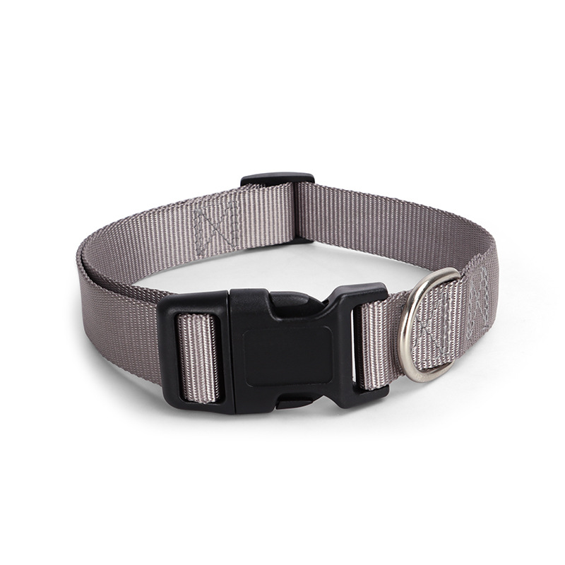 Spot Pet Supplies Simple Solid Color Collar Dog Leash Can Be Embroidered Silk Screen for Wholesale & OEM Programs detail