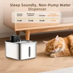 Eco-Friendly Stainless Steel Pet Water Fountain 3.5L Large Capacity Automatic for Small Animals for Wholesale & OEM Programs view 3