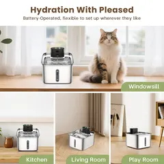 Eco-Friendly Stainless Steel Pet Water Fountain 3.5L Large Capacity Automatic for Small Animals for Wholesale & OEM Programs view 4
