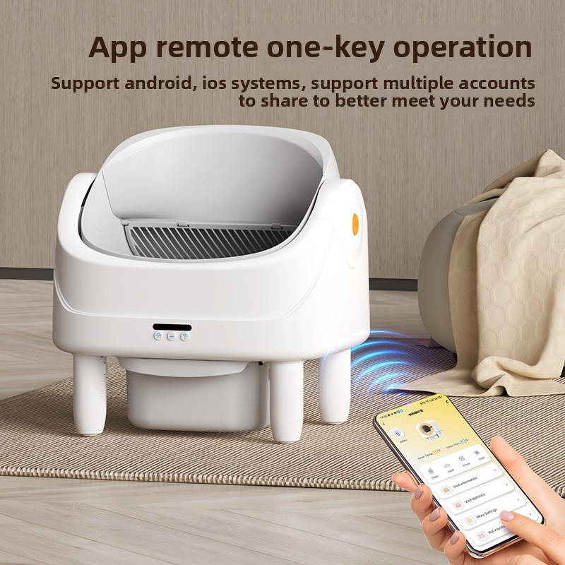 Stylish Automatic Cleaning Self-Cleaning Cat Litter Box APP Remote Control Large 75L for Wholesale & OEM Programs view 4