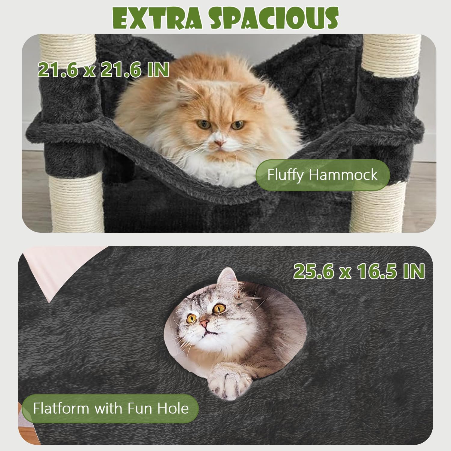 Tall 78.8in Dark Gray Cat Tree Multilevel Cat Tower Large Platform Wide Base Adult for Cats for Wholesale & OEM Programs view 2