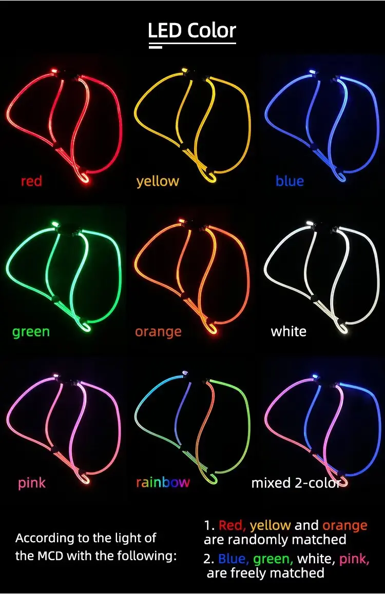 USB 6MM Optical Fiber Dog Harness LED Glowing Dog Vest for Walking the Dog at Night for Dogs for Wholesale & OEM Programs detail