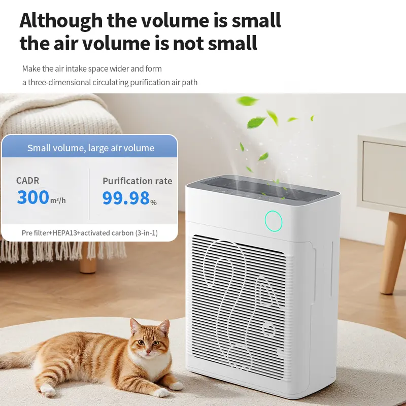 UV Automatic Pet Air Purifier Smart Activated Carbon H13/14 HEPA Filter Air Cleaner for Dogs for Wholesale & OEM Programs detail
