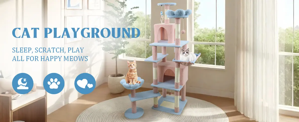 Factory Luxury Wood Fabric Cat Tree Pet Tower JRCT135 for Cats for Wholesale & OEM Programs detail