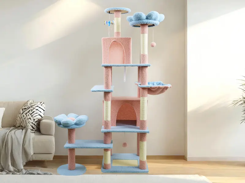 Factory Luxury Wood Fabric Cat Tree Pet Tower JRCT135 for Cats for Wholesale & OEM Programs detail