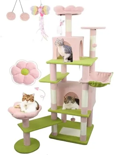 Factory Luxury Wood Fabric Cat Tree Pet Tower JRCT135 for Cats for Wholesale & OEM Programs detail